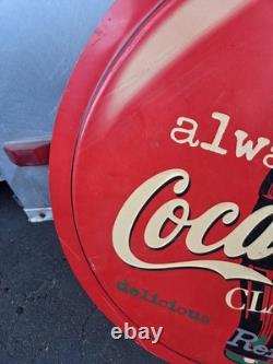 1990 Always COCA COLA COKE Sign Round Plastic Bottle Cap 36 Inches