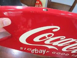 1998 Coca Cola Sign of Good Taste Fish Tail soda advertising sign 24'' tacker