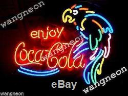 19X15 Enjoy Coka Cola Soda Drink PARROT Beer Bar Neon Light Sign FREE SHIPING