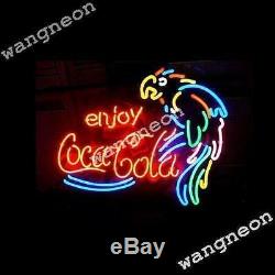 19X15 Enjoy Coka Cola Soda Drink PARROT Beer Bar Neon Light Sign FREE SHIPING