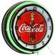 19 Coca-Cola 1930's Bottle Sign Double Neon Clock (Green)