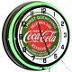 19 Drink Coca-Cola Thirst Quenching Sign Double Neon Clock (Green)