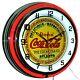 19 The Coca-Cola Co. Sign Double Neon Clock Home Bar Decor (Red)
