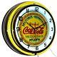 19 The Coca-Cola Co. Sign Double Neon Clock Home Bar Decor (Yellow)