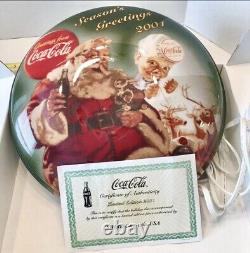 2001 Coca Cola Limited Edition Seasons Greetings Lighted Sign #0243 Out Of 1500