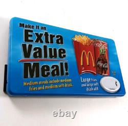 2004 McDonalds Extra Value Meal Sign Pop Art Y2K Coca-Cola Drive Thru Decor VTG