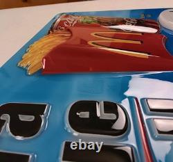 2004 McDonalds Extra Value Meal Sign Pop Art Y2K Coca-Cola Drive Thru Decor VTG