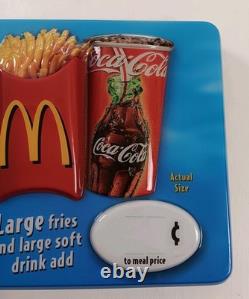 2004 McDonalds Extra Value Meal Sign Pop Art Y2K Coca-Cola Drive Thru Decor VTG