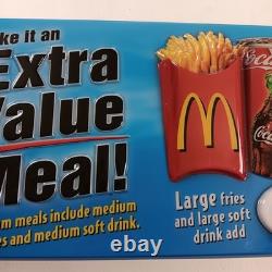 2004 McDonalds Extra Value Meal Sign Pop Art Y2K Coca-Cola Drive Thru Decor VTG 2004 McDonalds Extra Value Meal Sign Pop Art Y2K Coca-Cola Drive Thru Decor VTG