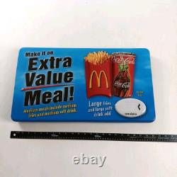2004 McDonalds Extra Value Meal Sign Pop Art Y2K Coca-Cola Drive Thru Decor VTG