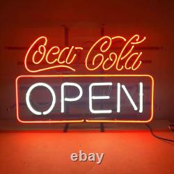 20x16 Coca Cola Open Neon Sign Light Lamp Man Cave Room Bar Garage Shop MS