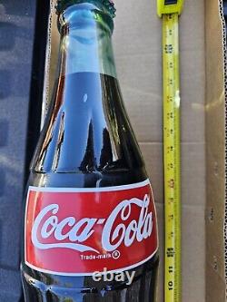 24 Inch Tall Coca-Cola Glass Bottle with Metal Cap Vintage Display Advertisement