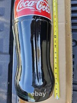 24 Inch Tall Coca-Cola Glass Bottle with Metal Cap Vintage Display Advertisement