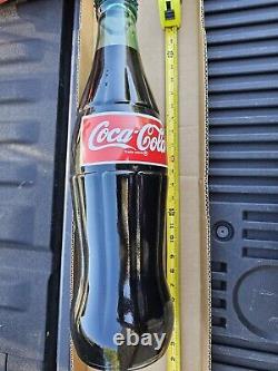 24 Inch Tall Coca-Cola Glass Bottle with Metal Cap Vintage Display Advertisement