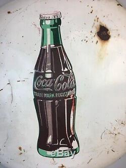 24 RARE Vintage White Metal Coca-Cola Coke Button Sign