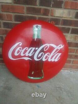 24 inch porcelain coca cola button sign