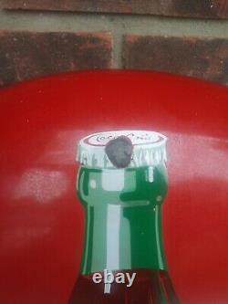 24 inch porcelain coca cola button sign