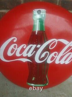 24 inch porcelain coca cola button sign