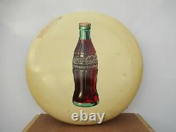 24 original 1950 cream White Coca Cola Coke Button Painted Sign