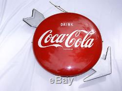 @ 2 @ 16 COCA COLA Tin Signs Back to Back with ARROWS ===== 50s/60s