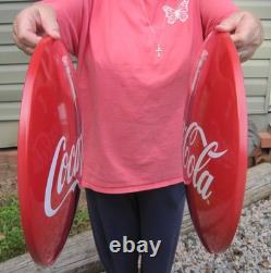 (2) 16 Coca Cola Metal Dome Button Advertising Coke Signs 1950's Diner Style
