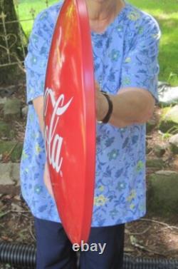 (2) 16 Coca Cola Metal Dome Button Advertising Coke Signs 1950's Diner Style