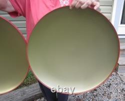 (2) 16 Coca Cola Metal Dome Button Advertising Coke Signs 1950's Diner Style