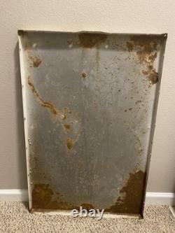 2 Vintage Metal Coca Cola Outdoor Signs Marked as IN 36 x 24 x 1 3/8