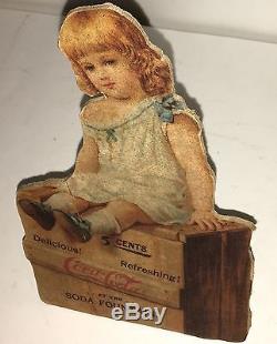 #307 Extremely Unique Rare Coca-cola Store Counter Display Girl On Crate