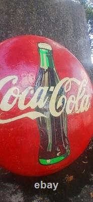 35-year-old rare Coca-Cola button sign from 1990 very unique One of a Kind sign