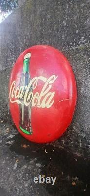 35-year-old rare Coca-Cola button sign from 1990 very unique One of a Kind sign