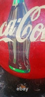 35-year-old rare Coca-Cola button sign from 1990 very unique One of a Kind sign