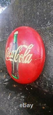 35-year-old rare Coca-Cola button sign from 1990 very unique One of a Kind sign