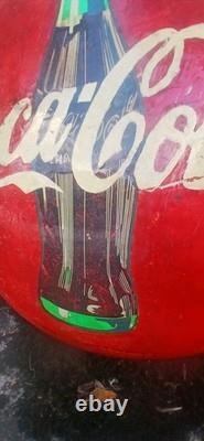 35-year-old rare Coca-Cola button sign from 1990 very unique One of a Kind sign