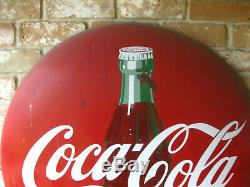 36 Porcelain Enameled Coca-Cola Round Button Sign