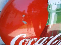 36 Vintage Coca-Cola Sign 1950's Porcelain Button Great Collector's Coke Sign