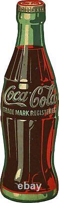 (3) Coca Cola Glass Soda Pop Bottle 48 Heavy Duty USA Metal Advertising Sign