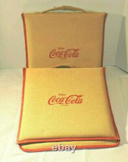 3 Rare Vintage Original Coca Cola advertising seat cushions Nice