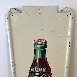 40 Vintage Jan 1947 Coca Cola Bottle Pilaster Porcelain Sign A-M Original