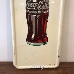 40 Vintage Jan 1947 Coca Cola Bottle Pilaster Porcelain Sign A-M Original