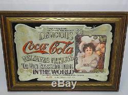 43x31 FRAMED COCA COLA LARGE MIRROR PICTURE IN FRAME SIGN STORE ADVERTISEMENT