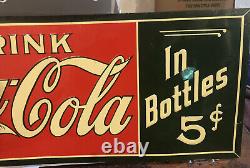 4 Signs-Delicious Refreshing Coca Cola Coke -1970s-NOS New Old Stock 36x12