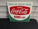 50's 60's Coca-Cola Rack Sign of Good King Size Taste Vintage Coke Rare Arciform