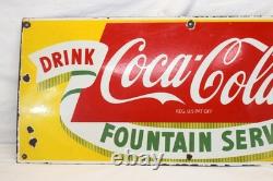 50's COCA COLA FOUNTAIN SERVICE Soda Beverage ADVERTISING Sign 12x28