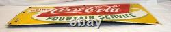 50's COCA COLA FOUNTAIN SERVICE Soda Beverage ADVERTISING Sign 12x28