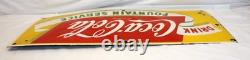 50's COCA COLA FOUNTAIN SERVICE Soda Beverage ADVERTISING Sign 12x28