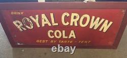 50x20 Drink Royal Crown Cola Best By Taste- Test Tin Sign With Frame