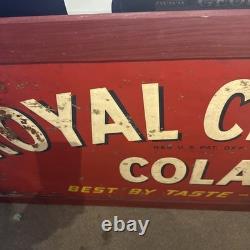 50x20 Drink Royal Crown Cola Best By Taste- Test Tin Sign With Frame