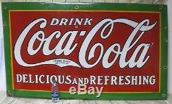 54 Large 1930 Coca Cola SSP Porcelain Store Sign Tenn Enamel RARE SIZE V-Fine