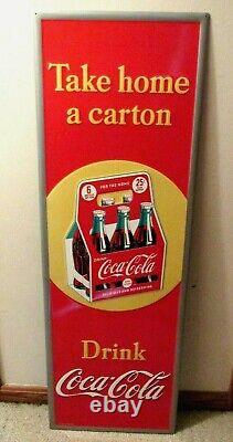 54 Rare Vintage Metal Tin Coca-Cola Coke Soda Pop 6 Pack Carton Sign Ad Display